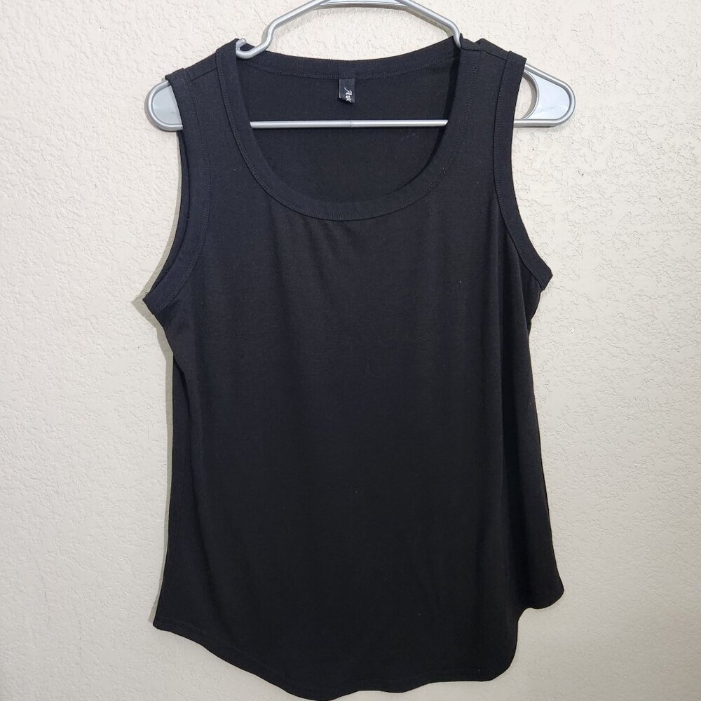 Automet Tank Top Womens Small Black Sleeveless Classic Round Neck